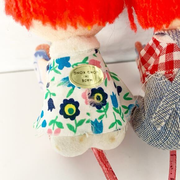 Vtg Raggedy Ann & Andy Riding Hobby Horses Christmas Ornaments Felt Hong Kong - Picture 6 of 9